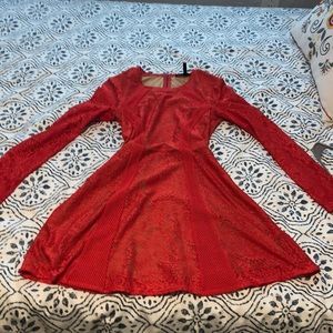 Lace red dress